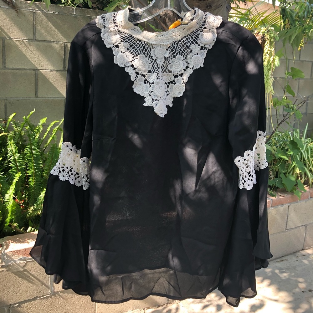 chiffon embroidered blouse